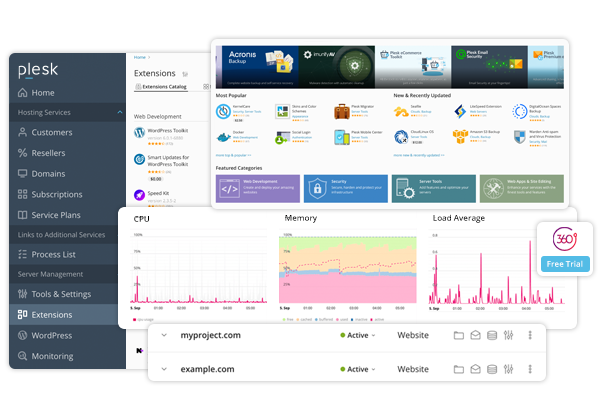 Plesk Panel Arayüzü